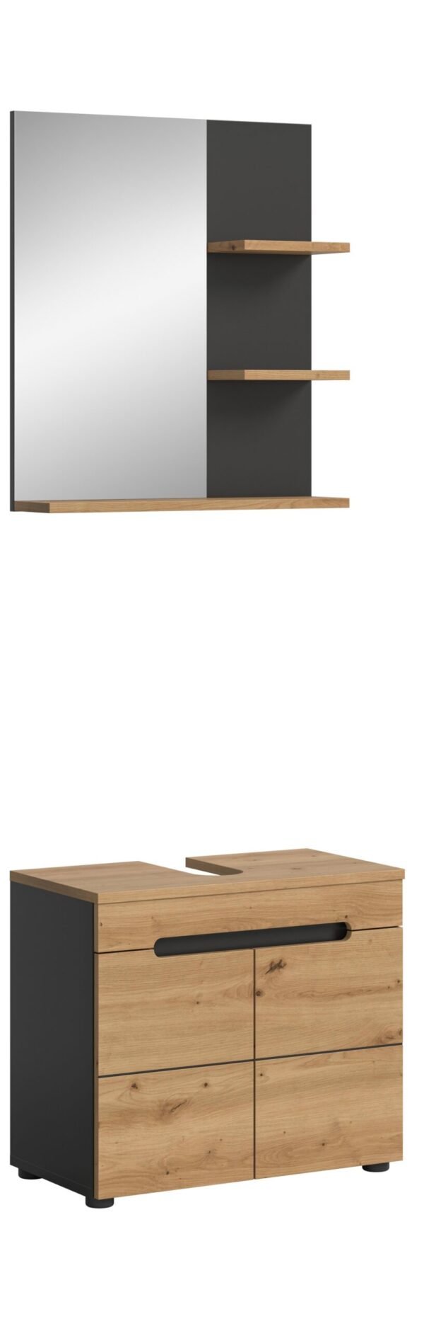 Xonox combinação de banho - acabamento cinzento basalto e artisan acabamento, 63x193x34 cm