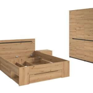 Xonox conjunto de quarto - acabamento cinzento basalto e artisan acabamento