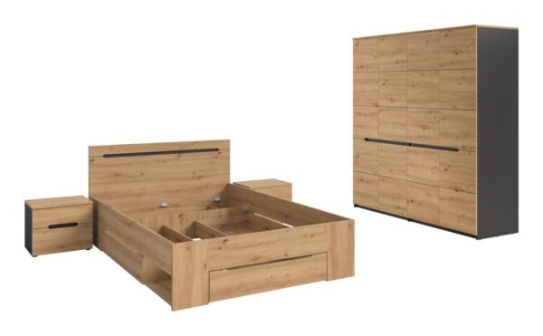 Xonox conjunto de quarto - acabamento cinzento basalto e artisan acabamento