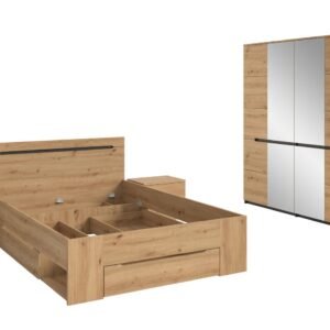 Xonox conjunto de quarto - acabamento cinzento basalto e artisan acabamento