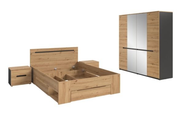 Xonox conjunto de quarto - acabamento cinzento basalto e artisan acabamento