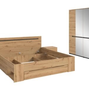 Xonox conjunto de quarto - acabamento cinzento basalto e artisan acabamento