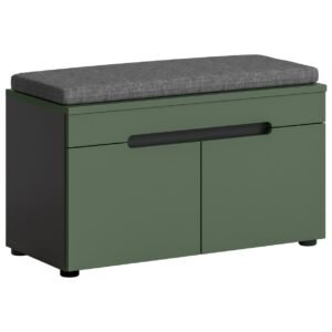 Xonox Banco com almofada de assento - acabamento verde fumo, 80x45x37 cm