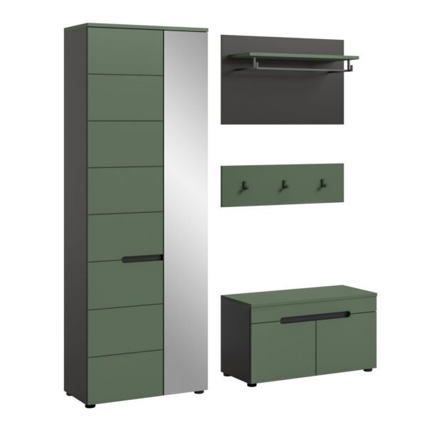 Xonox Combinação de roupeiro - acabamento verde fumo, 160x190x37 cm