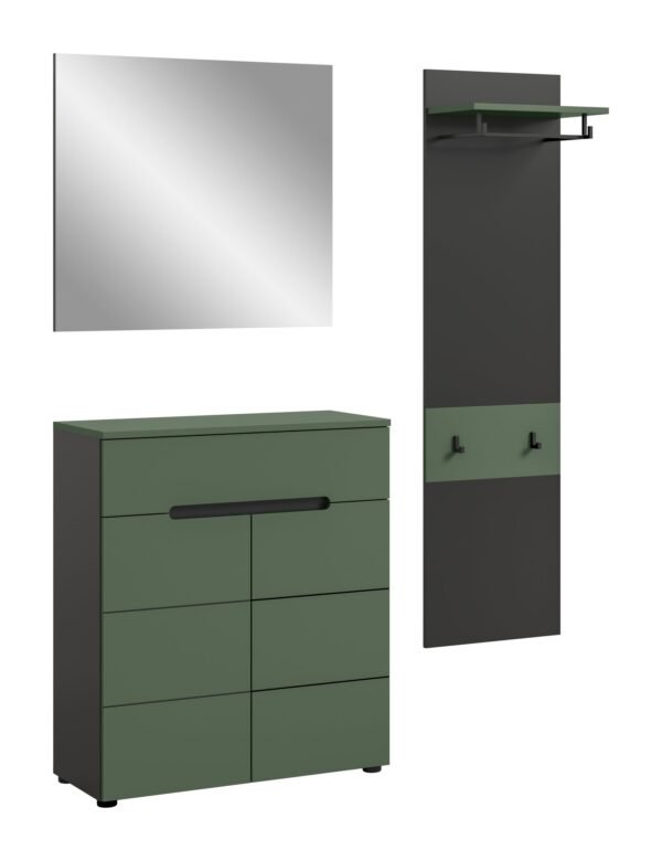 Xonox Combinação de roupeiro - acabamento verde fumo, 140x190x37 cm