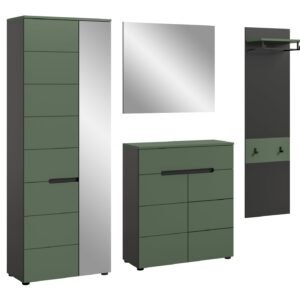 Xonox Combinação de roupeiro - acabamento verde fumo, 220x190x37 cm