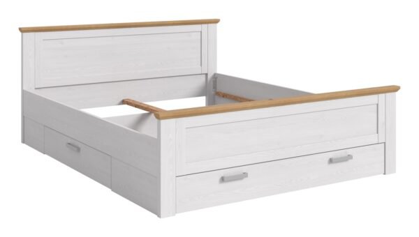Xonox Cama 180x200 com gavetas de arrumação - acabamento lariço Sibiu, 189x90x209 cm
