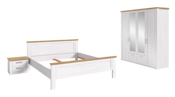 Xonox Estrutura de cama com roupeiro - Sibiu lariço efeito madeira
