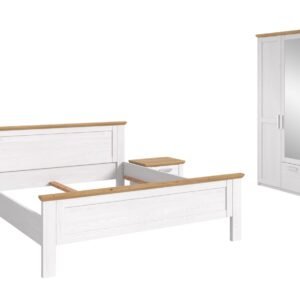 Xonox Estrutura de cama com roupeiro - Sibiu lariço efeito madeira