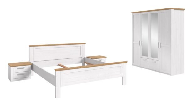 Xonox Estrutura de cama com roupeiro - Sibiu lariço efeito madeira