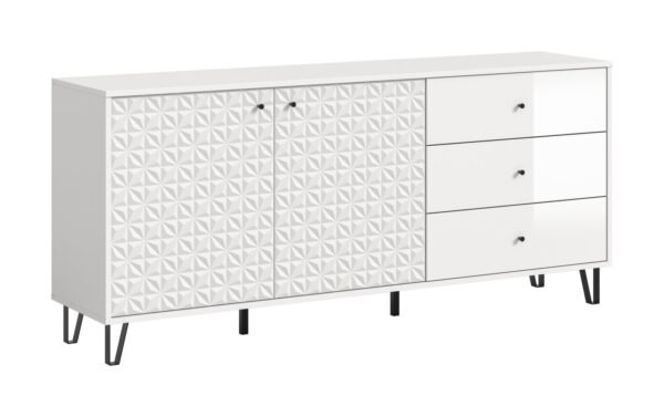 Xonox Aparador - melamina branca, 169x76x40 cm