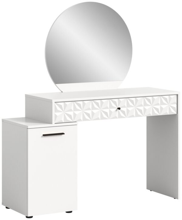 Xonox toucador - melamina branca e branco brilhante, 117x138x42 cm