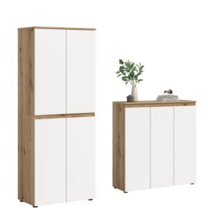 Xonox Armário universal - acabamento carvalho Evoke e branco, 190x175x37 cm