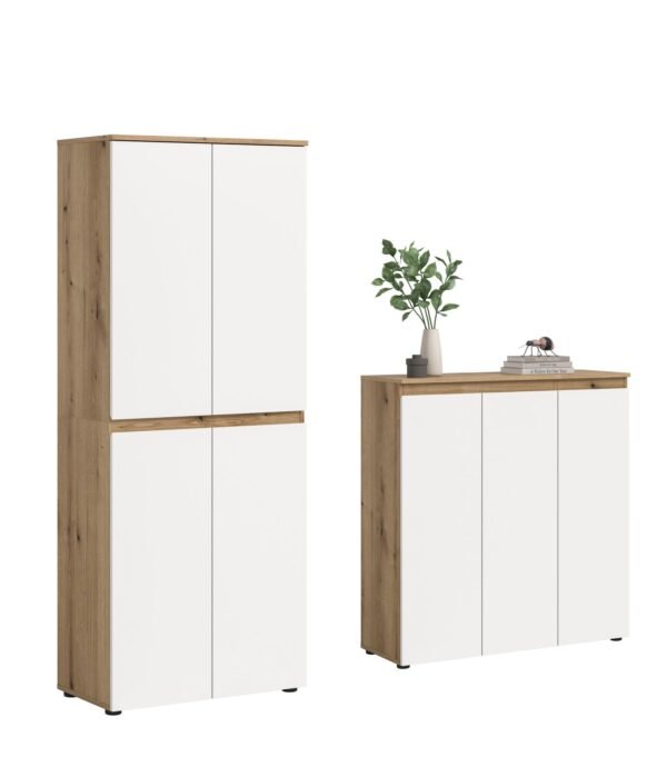 Xonox Armário universal - acabamento carvalho Evoke e branco, 190x175x37 cm
