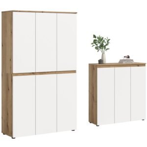 Xonox Armário universal - acabamento carvalho Evoke e branco, 235x175x37 cm