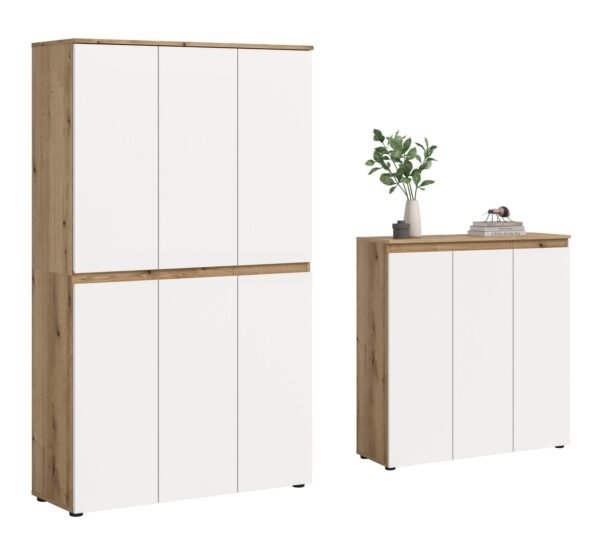 Xonox Armário universal - acabamento carvalho Evoke e branco, 235x175x37 cm