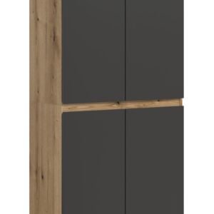 Xonox Armário universal - antracite e acabamento carvalho Evoke, 70x175x37 cm