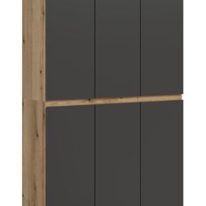 Xonox Armário universal - antracite e acabamento carvalho Evoke, 105x175x37 cm