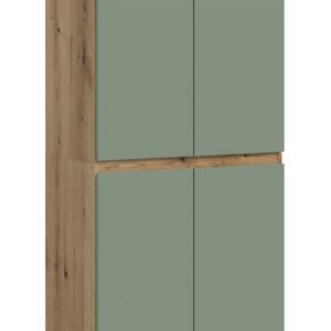 Xonox Armário universal - acabamento verde fumo e acabamento carvalho Evoke, 70x175x37 cm