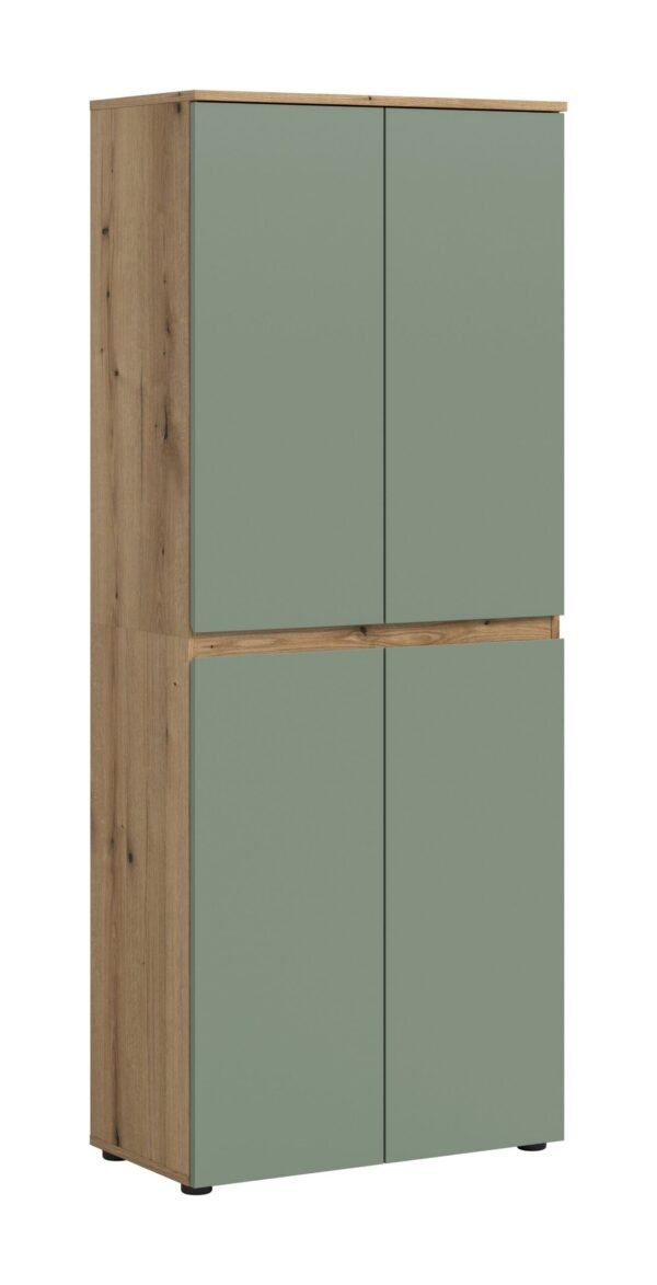 Xonox Armário universal - acabamento verde fumo e acabamento carvalho Evoke, 70x175x37 cm