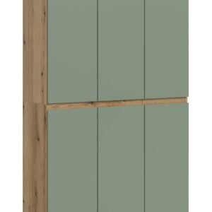 Xonox Armário universal - acabamento verde fumo e acabamento carvalho Evoke, 105x175x37 cm