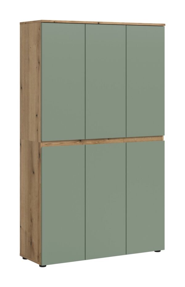 Xonox Armário universal - acabamento verde fumo e acabamento carvalho Evoke, 105x175x37 cm