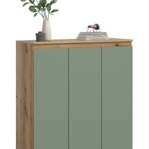Xonox Armário universal - acabamento verde fumo e acabamento carvalho Evoke, 105x111x37 cm