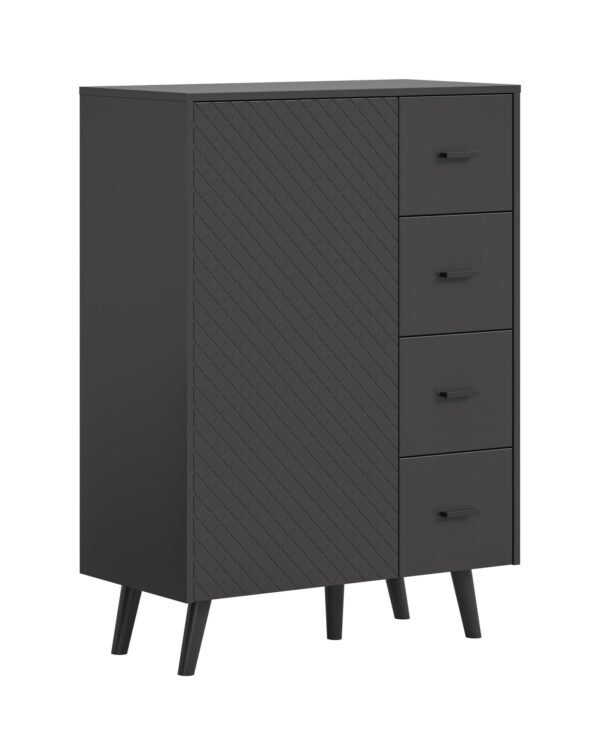 Xonox Cómoda - cinzento mate, moldado, 84x114x37 cm