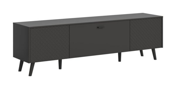 Xonox Móvel baixo - cinzento mate, moldado, 185x55x40 cm