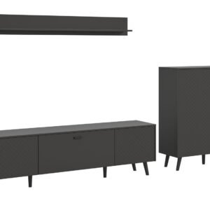 Xonox Combinação de sala - cinzento mate, moldado, 269x175x40 cm