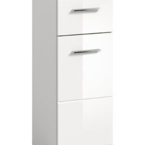 Xonox armário independente - imitação branco e branco brilhante moldado, 30x80x30 cm