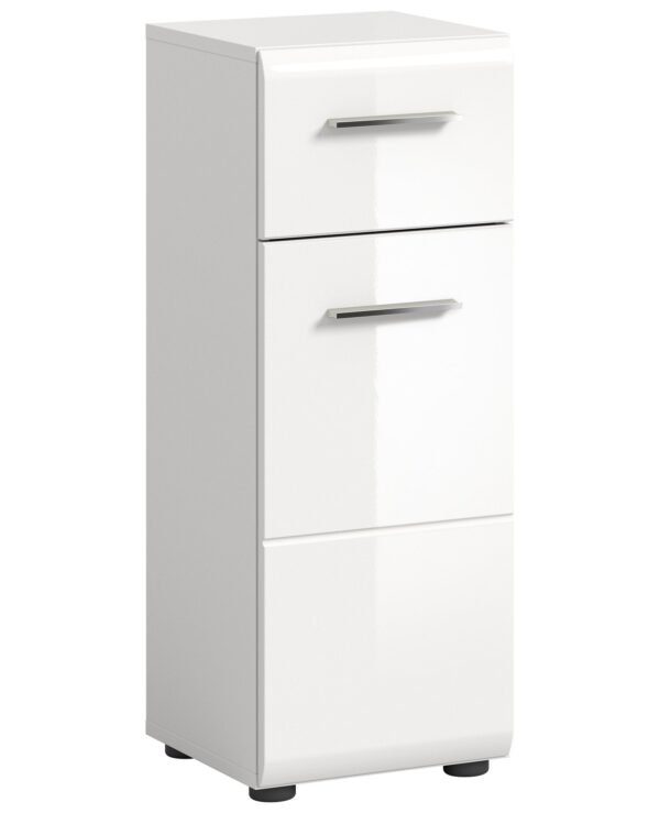 Xonox armário independente - imitação branco e branco brilhante moldado, 30x80x30 cm