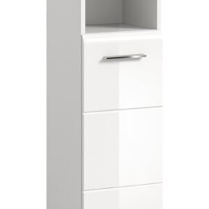 Xonox Armário alto lateral - imitação branco e branco brilhante moldado, 30x110x30 cm