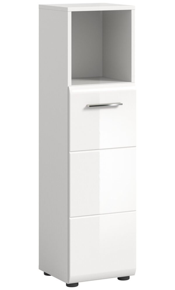 Xonox Armário alto lateral - imitação branco e branco brilhante moldado, 30x110x30 cm