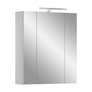 Xonox Armário com espelho e iluminação - brilhante branco, moldado, 60x55x46 cm