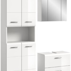 Xonox combinação de banho - imitação branco e branco brilhante moldado, 135x190x32 cm