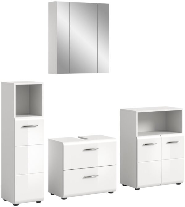 Xonox combinação de banho - imitação branco e branco brilhante moldado, 180x190x32 cm