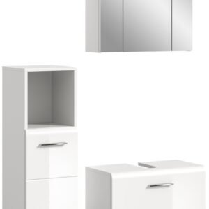 Xonox combinação de banho - imitação branco e branco brilhante moldado, 105x190x32 cm