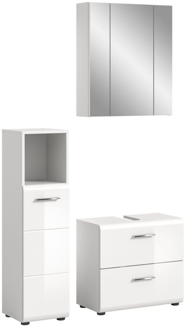 Xonox combinação de banho - imitação branco e branco brilhante moldado, 105x190x32 cm
