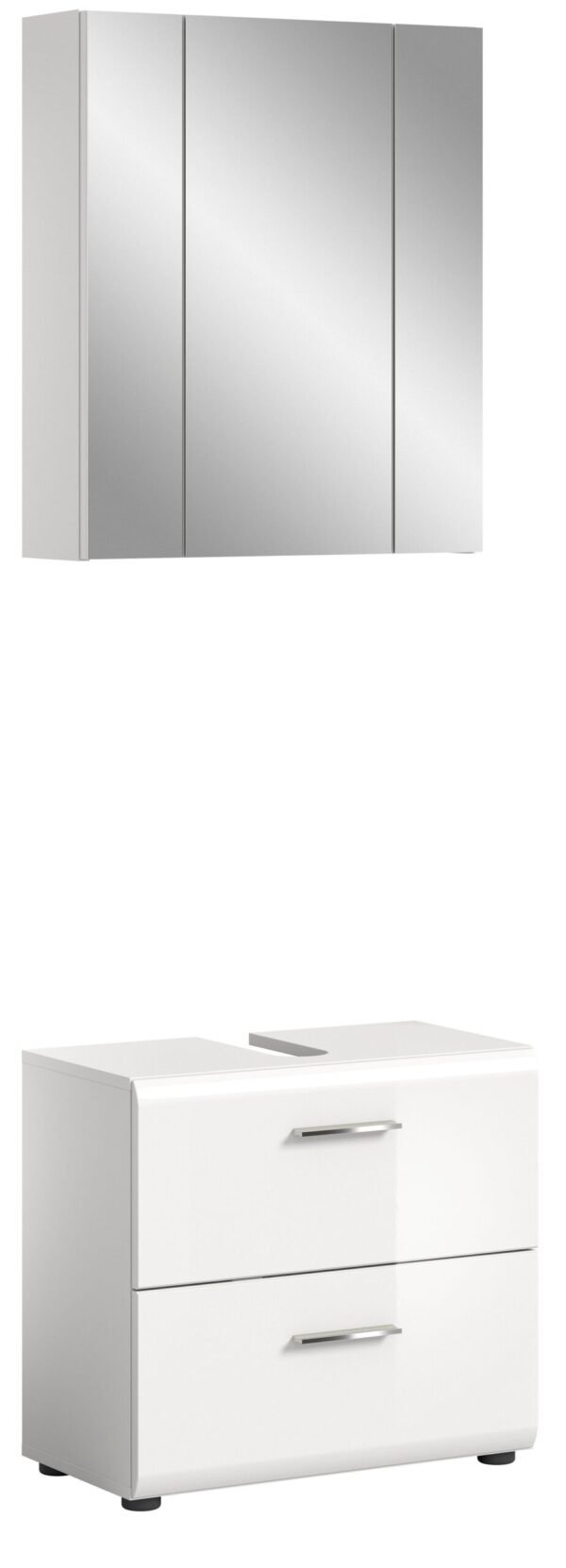 Xonox combinação de banho - imitação branco e branco brilhante moldado, 60x190x32 cm