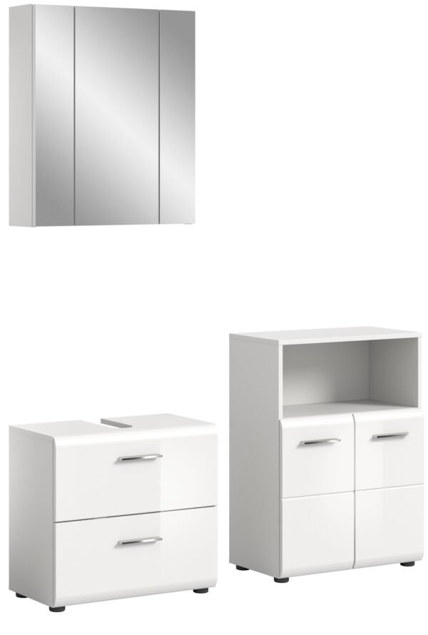 Xonox combinação de banho - imitação branco e branco brilhante moldado, 135x190x32 cm