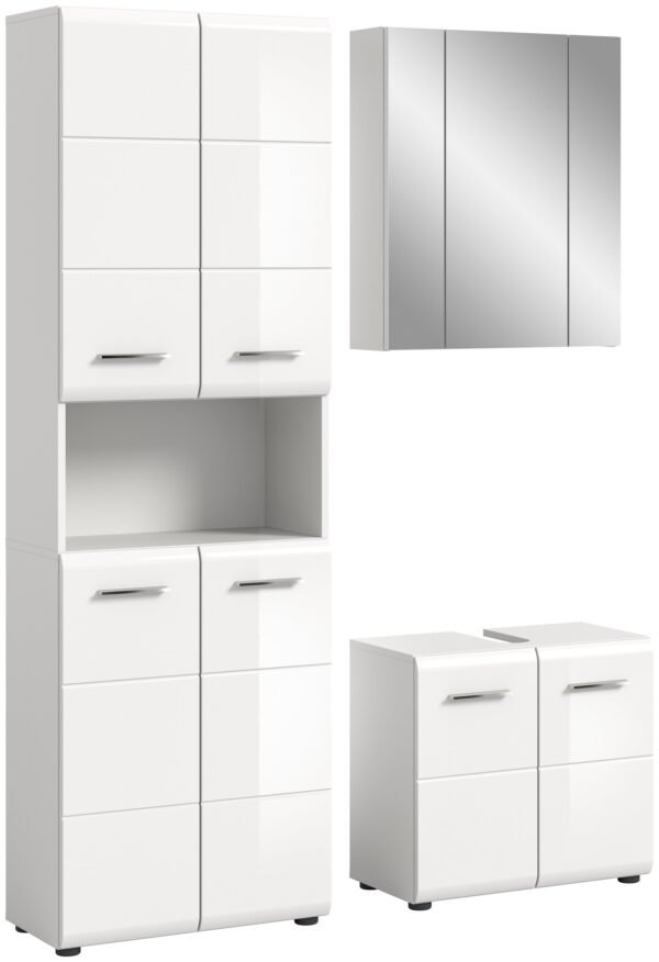 Xonox combinação de banho - imitação branco e branco brilhante moldado, 135x190x32 cm