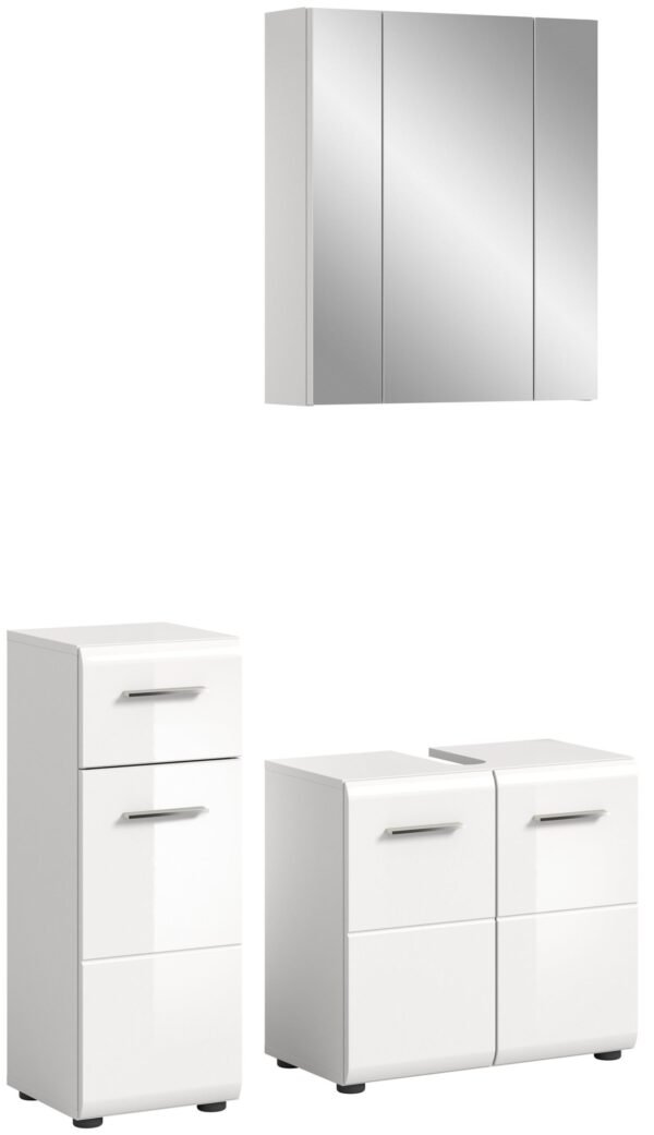 Xonox combinação de banho - imitação branco e branco brilhante moldado, 105x190x32 cm