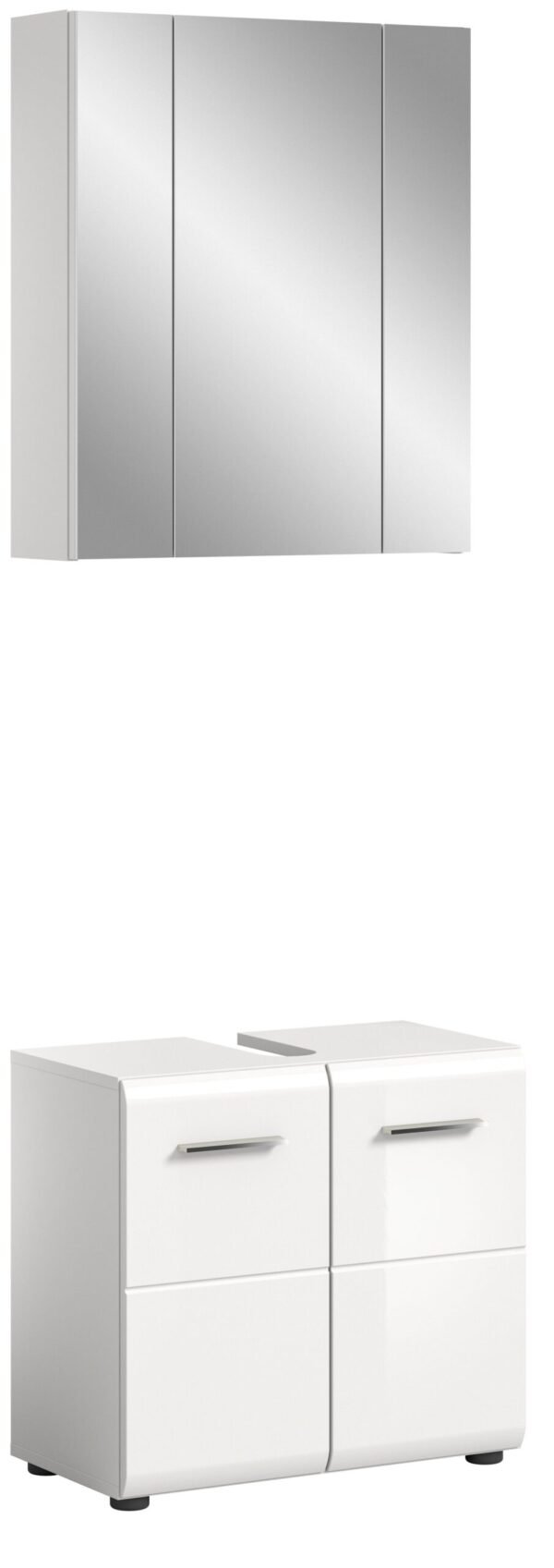 Xonox combinação de banho - imitação branco e branco brilhante moldado, 60x190x32 cm