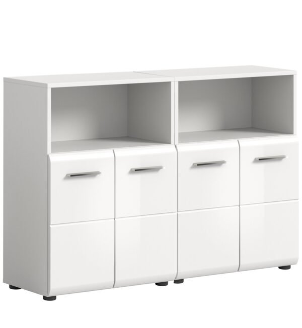 Xonox combinação de banho - imitação branco e branco brilhante moldado, 120x82x32 cm