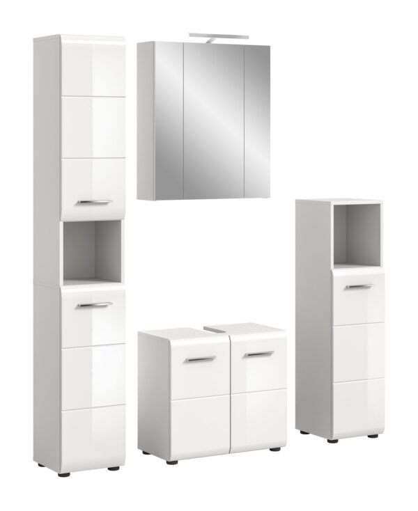 Xonox Combinação de banho com iluminação - brilhante branco, moldado, 150x185x30 cm
