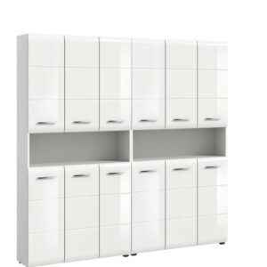 Xonox combinação de banho - brilhante branco, moldado e réplica branco, 180x185x30 cm