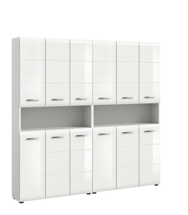 Xonox combinação de banho - brilhante branco, moldado e réplica branco, 180x185x30 cm