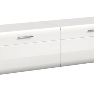 Xonox Móvel baixo - imitação branco e branco brilhante moldado, 160x41x40 cm