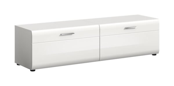 Xonox Móvel baixo - imitação branco e branco brilhante moldado, 160x41x40 cm